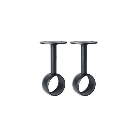 Support de Tringle à Rideaux Support Tringle Penderie avec Vis Support de Plafond pour Rideau et Armoire, Noir Mat en Acier Inoxydable, Diamètre 32 mm, 2 Pcs (1/5)