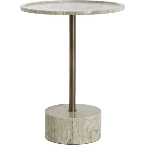 Light & Living Beistelltisch CIVITA aus Sandgrau Marmor – Ø41x53