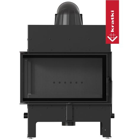 Kratki Kamineinsatz aus Stahl KRATKI FLOKI M BLACK links 10 kW Ø 200 mit Türfeder (1/5)