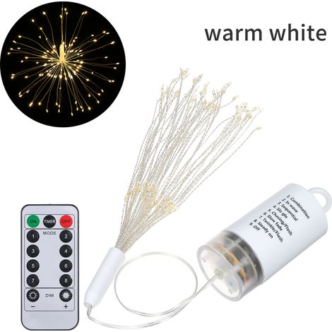Lichterkette „Feuerwerksfeur“ mit Fernbedienung, 120 LEDs, dimmbar, 8 Leuchtmodi, dekorative Hängelampe in Sternenform für Weihnachten, Terrasse, Innen- und Außendekoration (1/5)