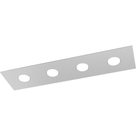 Plafoniera Moderna Rettangolare Area Metallo Grigio 4 Luci Gx53 (1/5)
