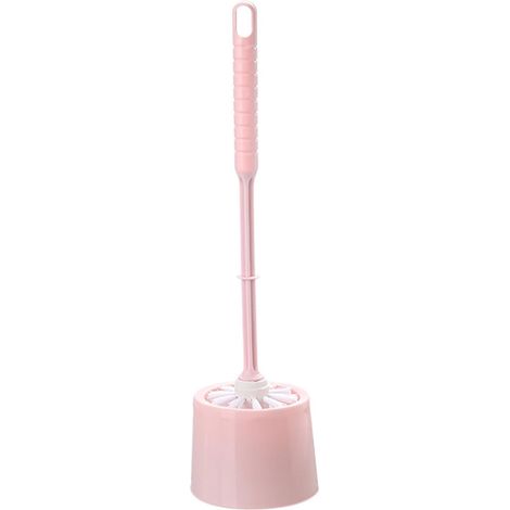 WC-Bürsten- und Halterset, langer Griff, dicke WC-Schüssel, rutschfeste Bürste und Halter, ergonomisch, kratzfest, minimalistisch für das Badezimmer (1/3)