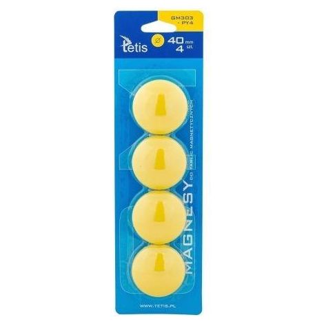 Imanes amarillos lisos para pizarra, 4 unidades GM303-PY4