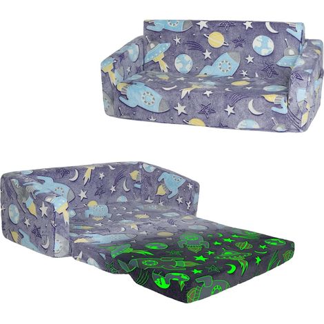 Canapé Enfants Convertible Sofa Bed 2 en 1 pour Filles et Garçons (1/5)