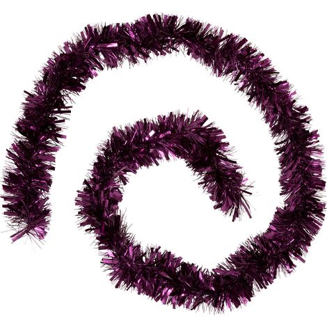 Guirlande de Noël large 10 cm Violet mixte brillant et mat Longueur 2 mètres - Feeric Christmas (1/3)