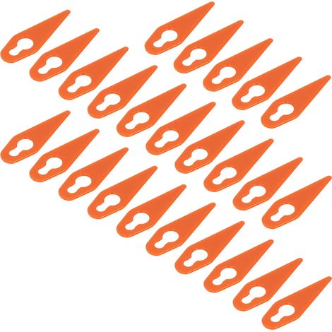 Lot de 25 lames de rechange en plastique orange pour tondeuse à gazon. Accessoires inclus. (1/5)