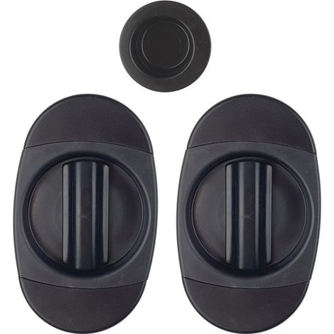 Ouvre&Déco – 2 poignées de porte coulissante CUVETTE Condamnation, Nylon noir