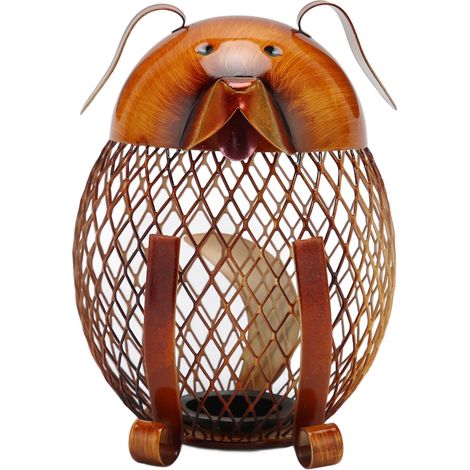 Tirelire enfant chien mignon, base stable en métal solide, couleurs indélébiles, détails fins, banque à pièces pour chambre ou table de nuit. (1/5)