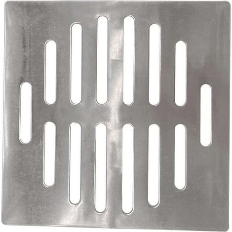 Bouchon de bonde en acier inoxydable, carré, 15 cm, 14 trous, argenté (1/4)