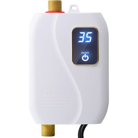 Chauffe-eau électrique instantané, mini chauffe-eau, adapté à la cuisine et à la salle de bain, blanc (1/5)