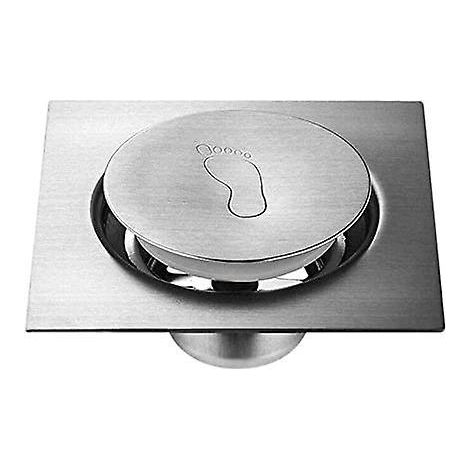 drain De Sol De Type Presse Drain De Sol Pdale Drain De Sol Au Sol Douche Carre Couverture De Salle De Bain 10x10cm Drain De Sol (1/5)