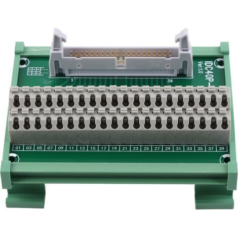 Panneau de dérivation à bornes 40 broches stable, sans vis IDC40P‑CK, 14‑26AWG 0.8A, pour connexion de câbles ruban et cartes de prototypage