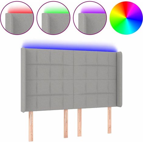 Maison Exclusive - Testiera a LED Grigio Chiaro 147x16x118/128 cm in Tessuto (1/5)