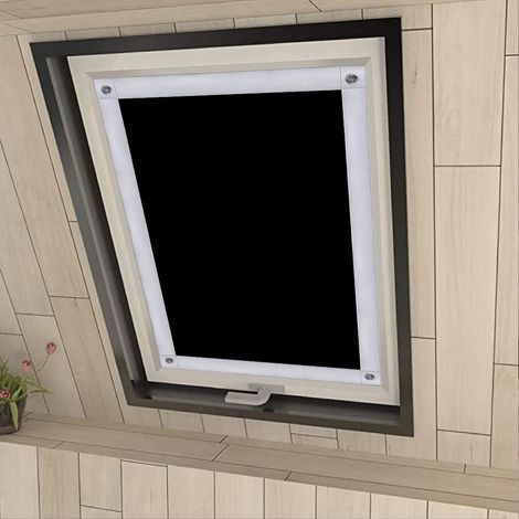 Blackout Blind with Suction Cups for Roof Windows, Polyester, Black, 57 x 100 cm (1/5)