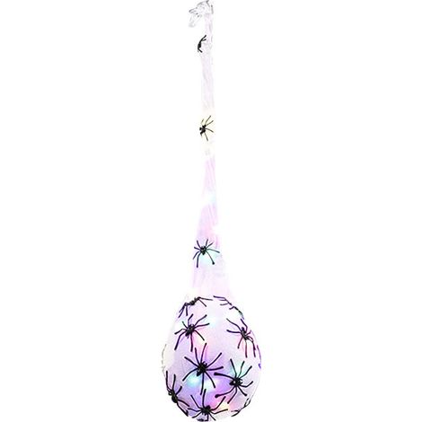 Lampe suspendue en forme de toile d'araignée, décoration d'Halloween, ornement lumineux en forme de toile d'araignée, œuf décoratif en forme de toile d'araignée, lot de 3 colorés