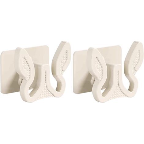 QORVA-2 pièces Étagère à chaussures murale en plastique, polyvalente et portable, idéale pour la salle de bain ou le salon,Beige
