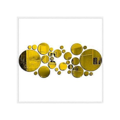 32 Acryl-Wandtattoos zur Dekoration von Wohnzimmer und Schlafzimmer (Gold)