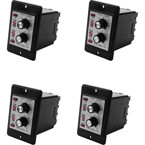 4X Allumé ÉTeint Relais de Minuterie Double Bouton de ContrôLe Interrupteur Horaire ATDV- 6S-60M Panneau Relais AC 110/220V AccèS ÉLectrique (AC110/220V) (1/5)