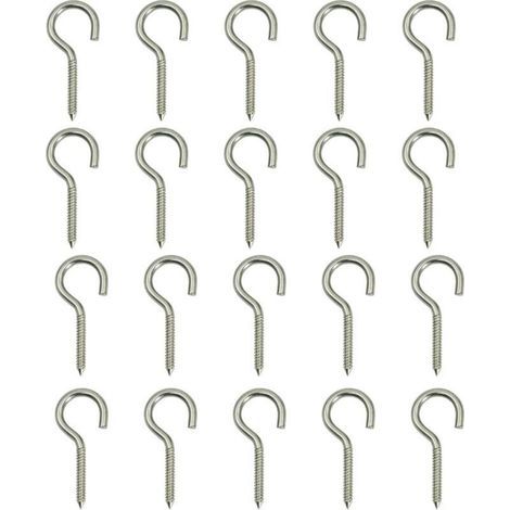 304 Edelstahl-Ringhakenschraube, Ram's Eye Haken, Aufhängering, Handschraube, Holzschraube – M450 mm, 20 Stück (1/5)
