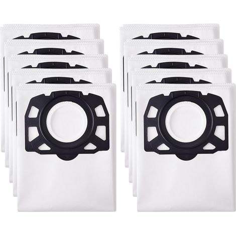 Redom – Lot de 10 sacs pour aspirateur Karcher MV4 MV5 MV6 WD4 WD5 WD6 – Tissu non tissé 5 couches – Capture poussières et allergènes – Lavables et réutilisables