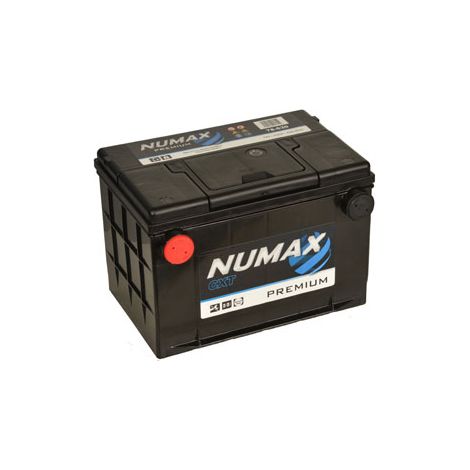 Numax – Batterie voiture 78630 70Ah 12V – CCA 630A – Technologie classique CA/CA – Polarité façade – Dimensions 260x179x185mm