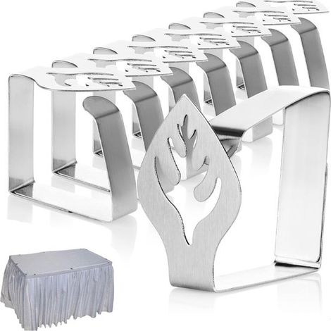 Pinces à nappe en acier inoxydable, pinces à nappe, pinces à linge de table, pinces à huile de table, articles de jardin, fixation de nappes, supports de linge de table, pinces à table (1/5)