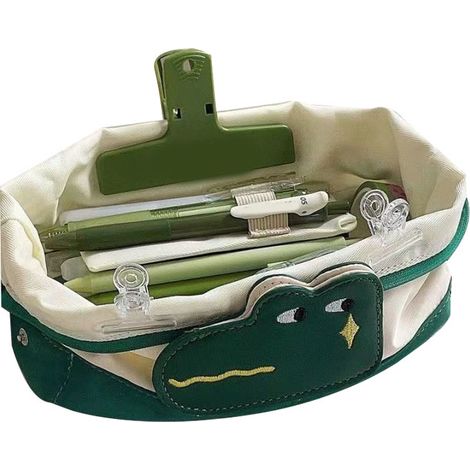 Grande trousse à crayons style animal mignon, en polyester résistant aux taches et durable, pour école, bureau et voyage (1/5)