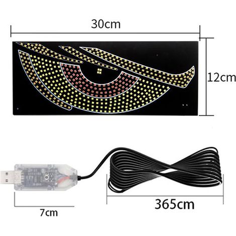 Luci dinamiche per auto "Occhi di Demone" (set da 2 pezzi) Indicatori LED rossi, gialli e bianchi Design espressivo per adesivi per auto Compatibilità universale (1/4)