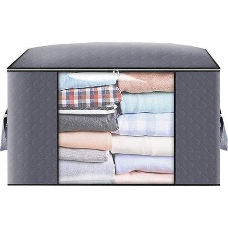 Sac De Rangement Grand Volume - Sac De Rangement Pliable Pour Vêtements Et Literie - Avec Fermeture Éclair Bidirectionnelle Et Fenêtre Transparente - 1 Pièce (1/5)