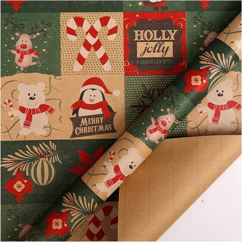 Rouleaux De Papier D'Emballage De Noël 43 cm X 10Mètres manchot (1/5)