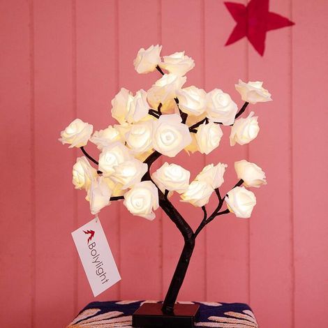 45cm Arbre Lumière de Décoration à 36 LED, Lampe de Nuit Rose Arbre de Table pour la Décoration de la Maison, du mariage et de Noël, Blanc chaud - ST0003 (1/5)