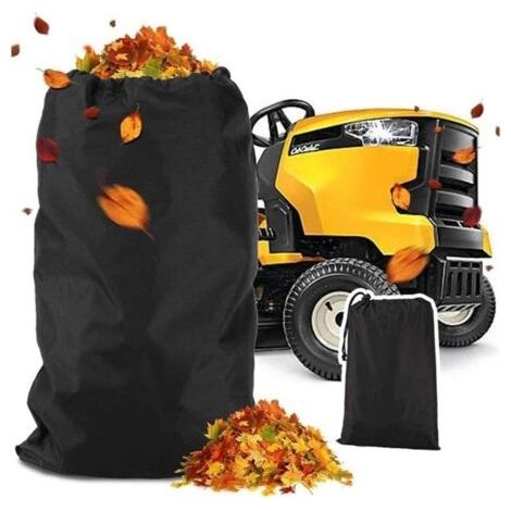 Sac à feuilles pour tracteur de pelouse avec trous d'aération et fermeture éclair inférieure, 244 x 142 cm，ouverture 210 D, pour tondeuse à gazon de jardin, sac à feuilles pour tondeuse autoportée