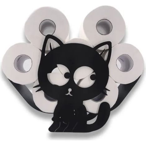 Porte-rouleau de papier toilette créatif mignon chat Animal ornement cuisine serviette en tissu salle de bain étagère de rangement bureau maison Art décor (1/5)