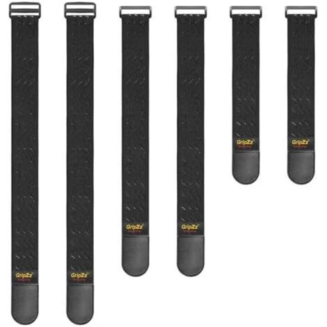 Sangles Elastiques avec Bandes Anti-dérapantes, 6 Pièces (30/46/61cm x 5cm) Scratch Résistantes pour des Rallonges, Cordes, Câbles,Tuyaux d’Arrosage, Vélos, Organiser Votre Garage - 3 (1/5)