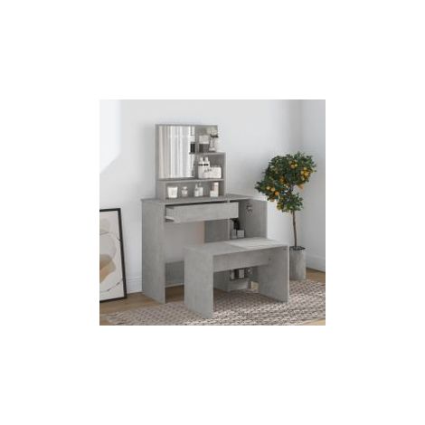 Ensemble de coiffeuse Gris béton 86,5x35x136 (1/5)
