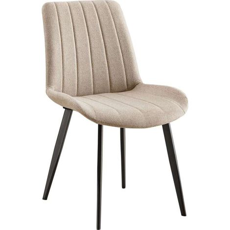 Pack de 4 sillas para cocina o comedor Sophie tapizado textil beige, 83cm(alto) 51.5cm(ancho) 59cm(largo)