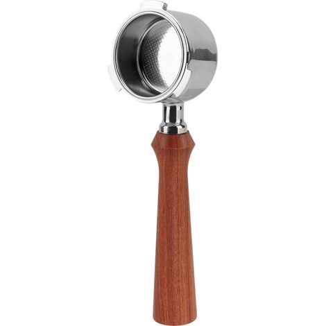 Portafilter Cafetière Sans Fond 51mm 3 Épaisseurs Une Couche Acier Stainless Steel Poignée Bois Compatible Delonghi (1/5)