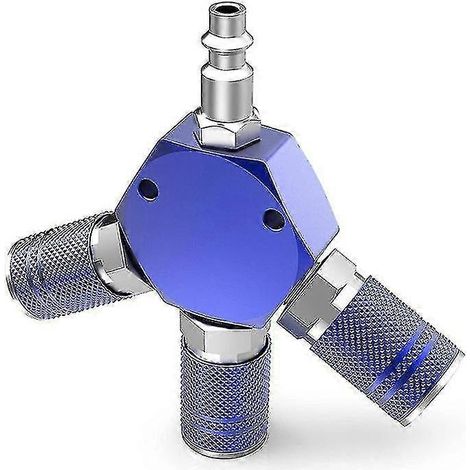 Collecteur hexagonal 3 voies 1/4 pouce NPT avec raccord intérieur en acier 3 pièces et bouchon (1/5)