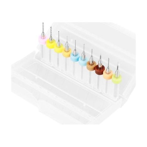 Microforets pour PCB – Lot de 10 mèches carbure haute précision, diamètres 0,1 à 1,0 mm, idéales perçage électronique (1/5)