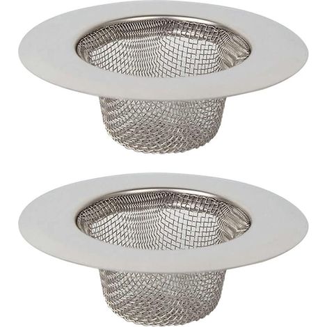 2 Pièces Évier Cuisine Filtre, Évier Acier Inoxydable Filtre, Acier Inoxydable Vidange Filtre, Crépine Évier Cuisine, pour Evier de Cuisine, Salle de Bain, Lavabo, Baignoires