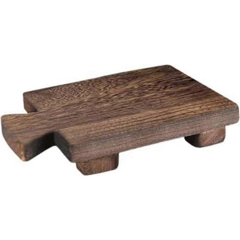 Porte-savon rectangulaire en bois sur pied, avec plateau pour shampoing et support à savon. (1/5)