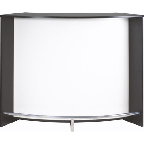 Comptoir de bar 2 portes noir et blanc Snack 134cm (1/3)