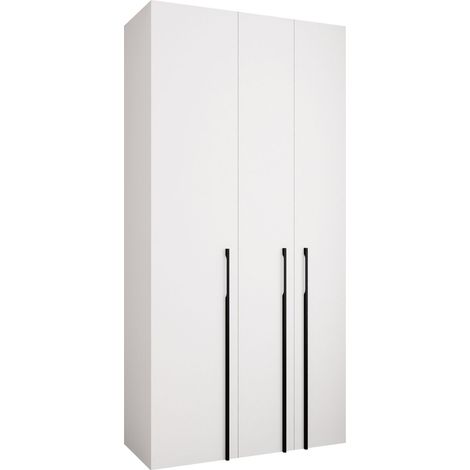 Armario Hartford 571, Blanco, 246x120x42cm, Puertas de armario: Con bisagras, Número de estantes: 8 (1/5)