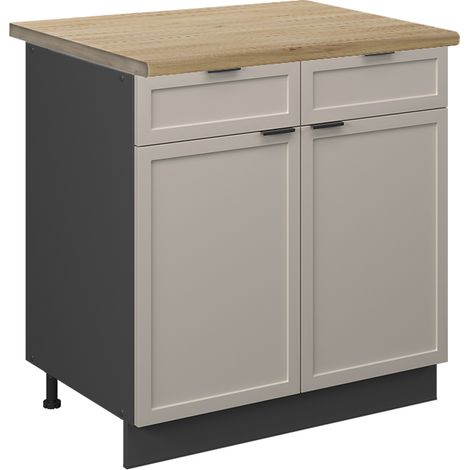 Meuble cuisine Fame-Line, GrisBeige, 80 cm , PT Chêne, Vicco