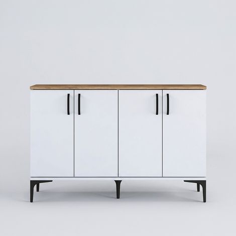 Buffet de rangement multiusage avec portes et étagères 120 cm Nexus (1/5)