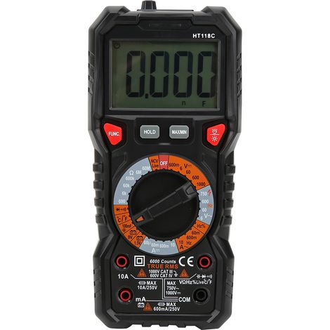 Multimeter mit 6000 Zählern, digitaler automatischer Bereichswahl, Effektivwertanzeige, Amperemeter HT118C (1/5)