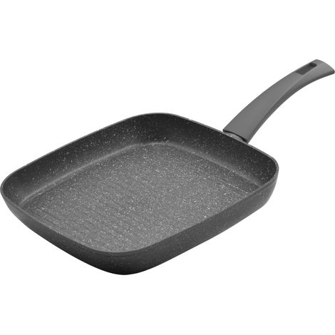 Zanetti, Bistecchiera Antiaderente 28x28 cm DURAPIETRA, Bistecchiera Forgiata Effetto Pietra Adatta a Tutti i Piani Cottura INCLUSO INDUZIONE (1/4)