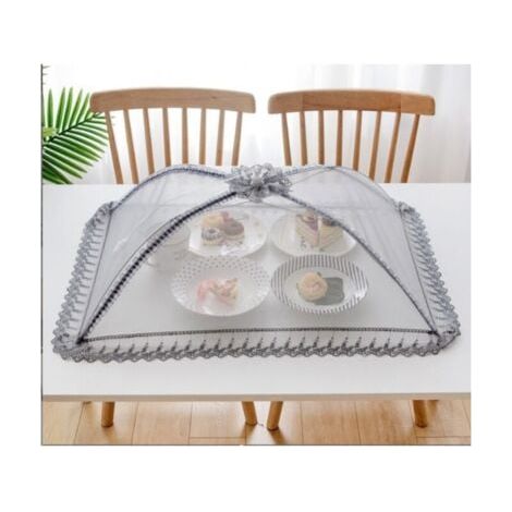 Cloche alimentaire en maille de qualité supérieure -50 x 70 cm - Réutilisable et pliable - Pour pique-nique, extérieur -Protège les aliments contre les mouches, les insectes, les moustiques (1/4)