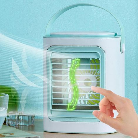 Mini refroidisseur d'air par évaporation portable ventilateur bureau USB 3 vitesses 7 couleurs maison et bureau (1/5)