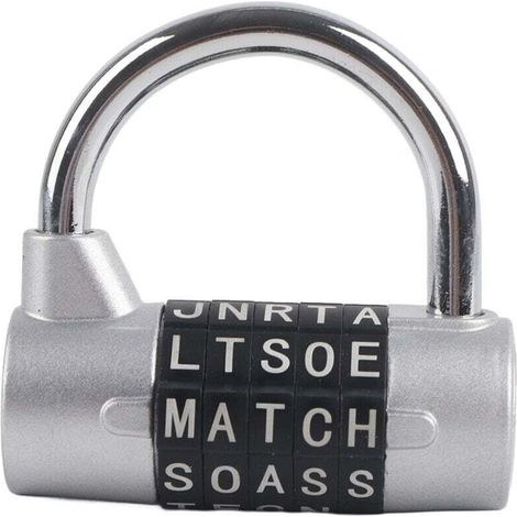 Cadenas à combinaison à 5 chiffres pour valise de voyage, casier de salle de sport, verrouillage par mot de passe de sécurité (1/4)